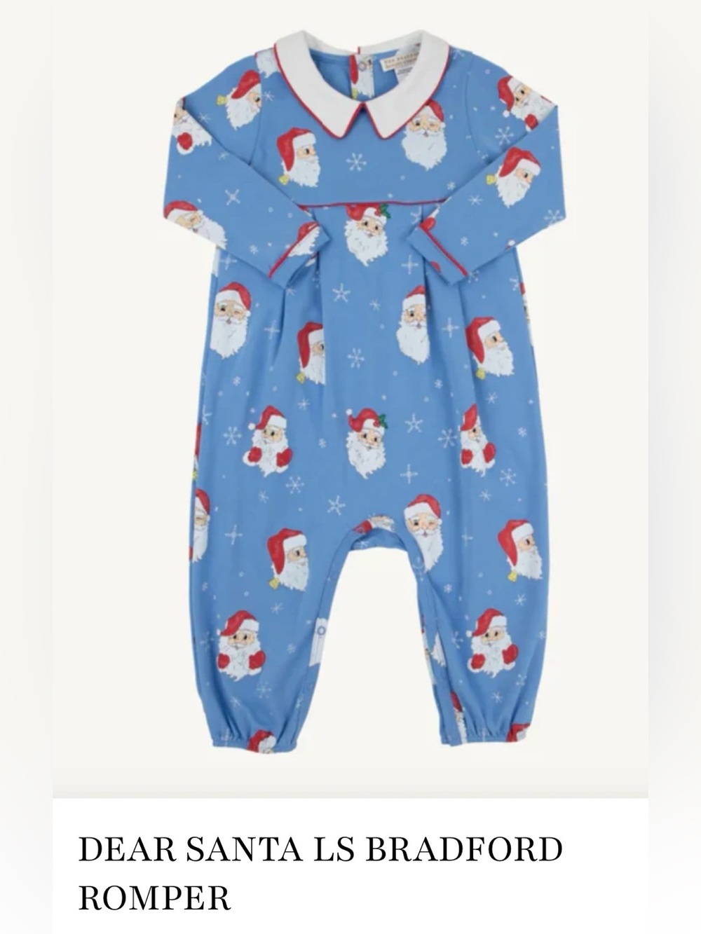EUC Size 3-6 months TBBC Long sleeve Bradford romper in Dear Santa print.